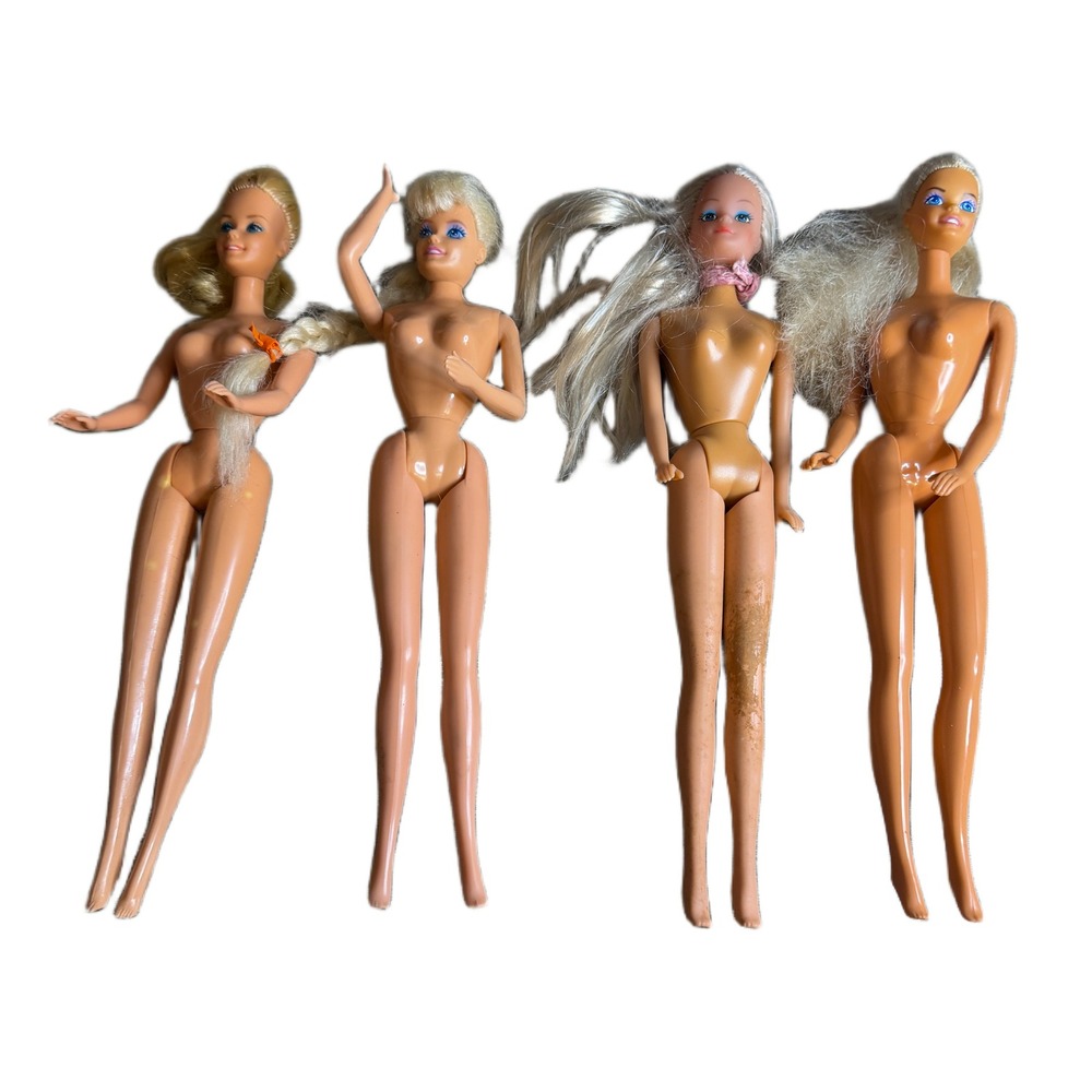 Vintage Mattel Barbie Doll Lot of 4 Blonde Nude Figures for‎ Custom OOAK Repair